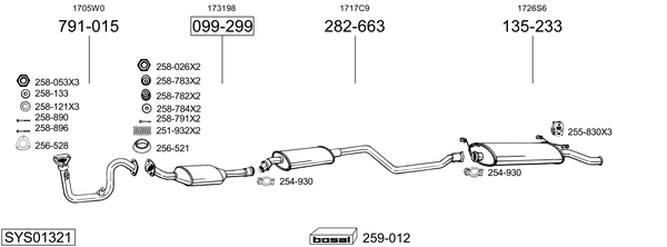 BOSAL Rear silencer Article number: 185-271 cheaply