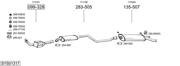 BOSAL Middle silencer Article number: 185-731 cheaply