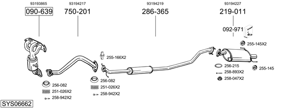 BOSAL Middle silencer Article number: 282-211 cheaply