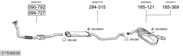 BOSAL Middle silencer Article number: 284-005 cheaply