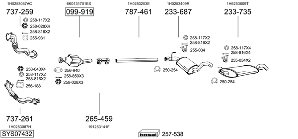BOSAL Rear silencer Article number: 287-061 cheaply