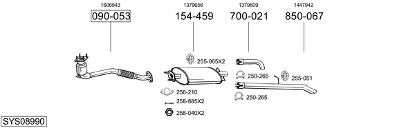 BOSAL Reperationsrør, katalysator Varenummer: 831-885 billige