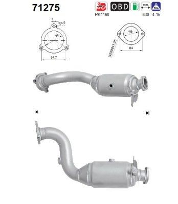 AS Catalytic converter Article number: 71275 cheaply