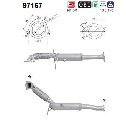 AS Catalytic converter Article number: 97167 cheaply