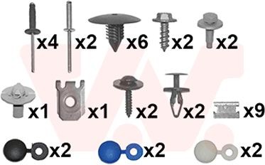 VAN WEZEL 4334794 Mounting Kit, bumper CLIO 1.5 dCi 68 PS Diesel 2014