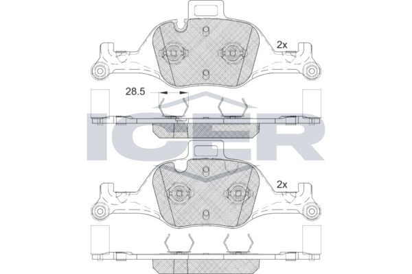 ICER Brake pad set Article number: 182291 cheaply