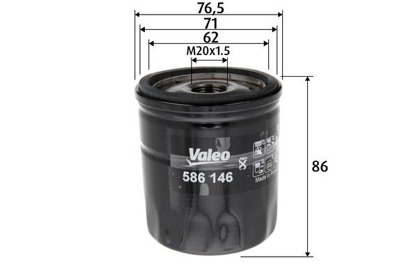 VALEO Oil filter Article number: 586146 cheaply