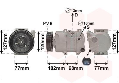 VAN WEZEL Air conditioning compressor Article number: 8201K713 cheaply