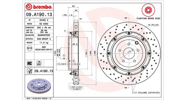 MAGNETI MARELLI Bremseskive Varenummer: 360406129303 billige