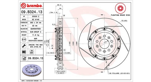 MAGNETI MARELLI Bremseskive Varenummer: 360406129703 billige