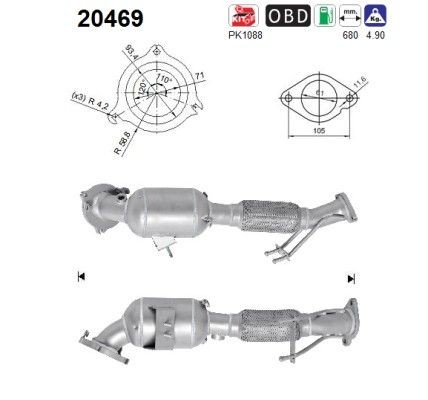AS Catalytic converter Article number: 20469 cheaply