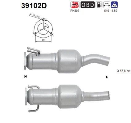 AS Catalytic converter Article number: 39102D cheaply