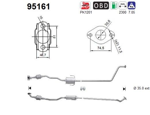 AS Catalytic converter Article number: 95161 cheaply