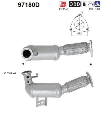 AS Catalytic converter Article number: 97180D cheaply