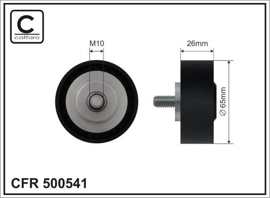 CAFFARO Deflection / Guide Pulley, v-ribbed belt Article number: 500541 cheaply