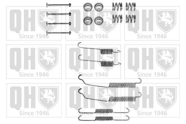 QUINTON HAZELL BFK248 Accessory Kit, brake shoes CLIO 1.8 (B/C57C, C579, B/C57U) 90 PS Petrol 1998