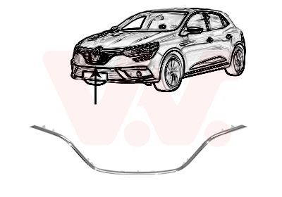 VAN WEZEL 4407515 Trim / Protective Strip, radiator grille MEGANE 1.5 dCi 110 (B9A3) 110 PS Diesel