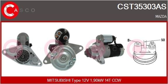 CASCO CEF71030AS Elektrimootor, radiaatoriventilaator KANGOO 1.5 dCi 90 (FW0G, FW05, FW08, FW11) 90 HP Diisel