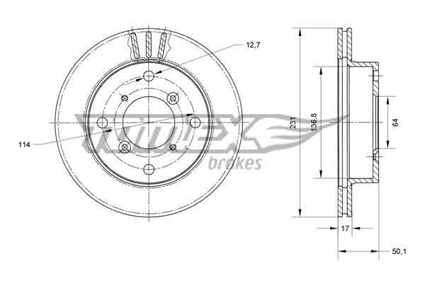 TOMEX brakes Brake disc Article number: TX 70-59 cheaply