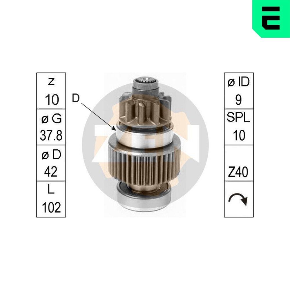 ERA ZN1097 Freewheel Gear, starter RAV 4 2.0 D 4WD (CLA20_, CLA21_) 116 PS Diesel 2005