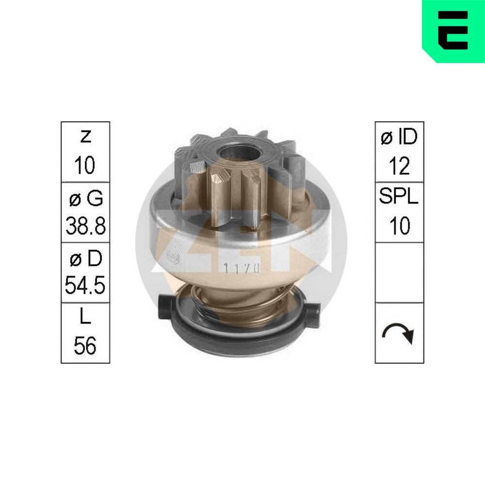 ERA ZN1170 Freewheel Gear, starter RAV 4 2.0 D 4WD (CLA20_, CLA21_) 116 PS Diesel 2005