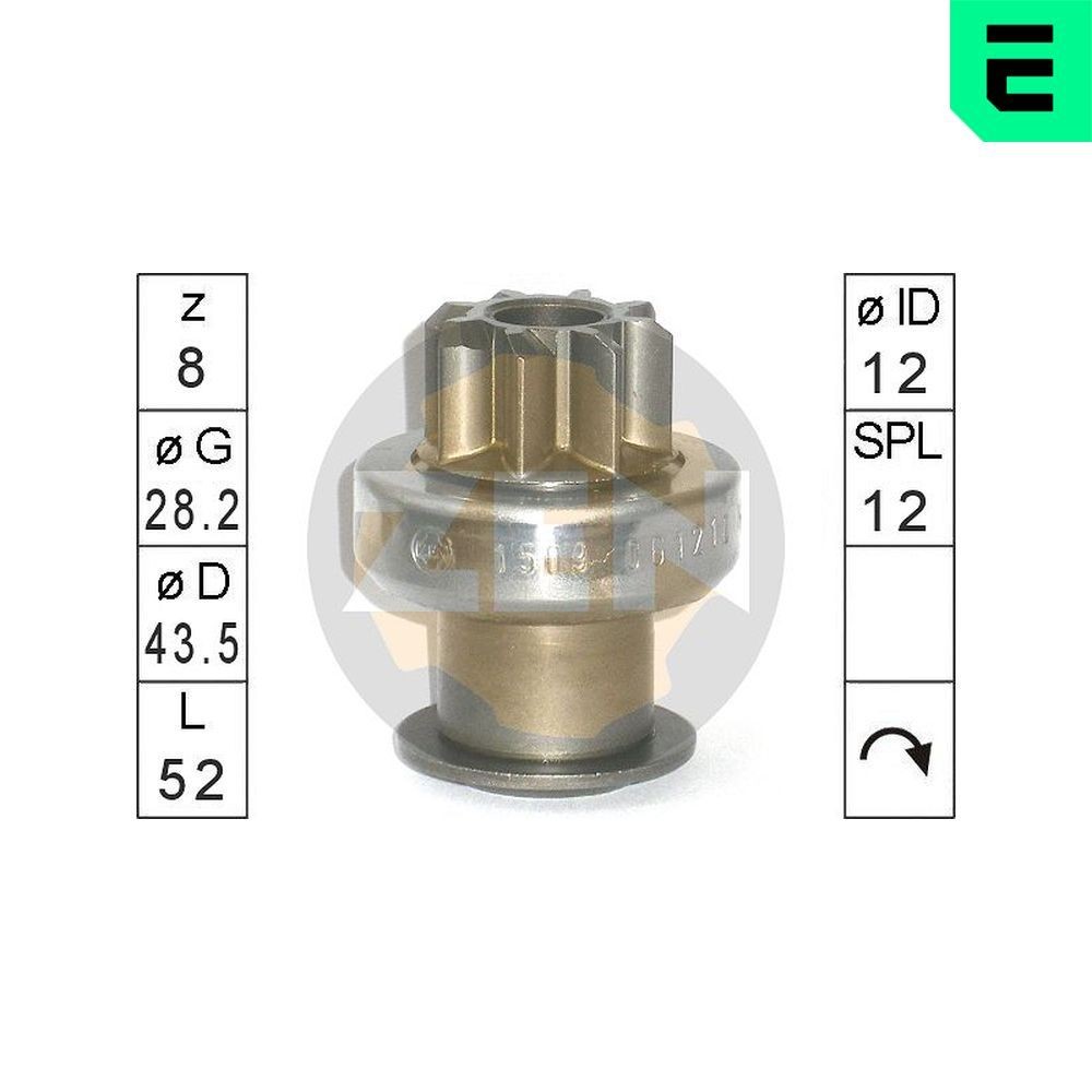 ERA ZN1509 Freewheel Gear, starter SWIFT 1.3 GTi/GXi 101 PS Petrol 1989