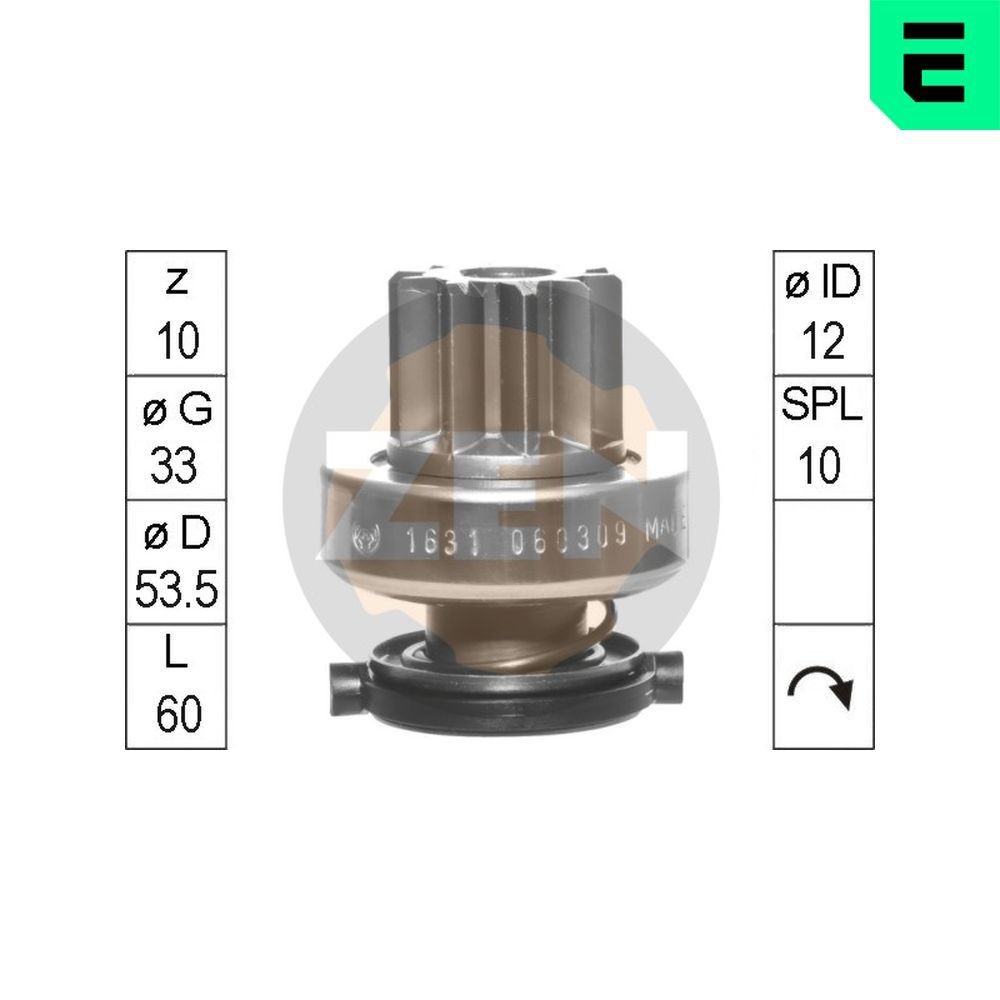ERA ZN1631 Freewheel Gear, starter PASSAT 2.5 TDI Syncro/4motion 150 PS Diesel 2001