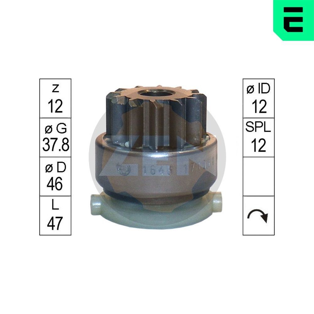 ERA ZN1646 Freewheel Gear, starter BT-50 2.5 MRZ-CD 4x4 (UNY0W3) 143 PS Diesel 2015