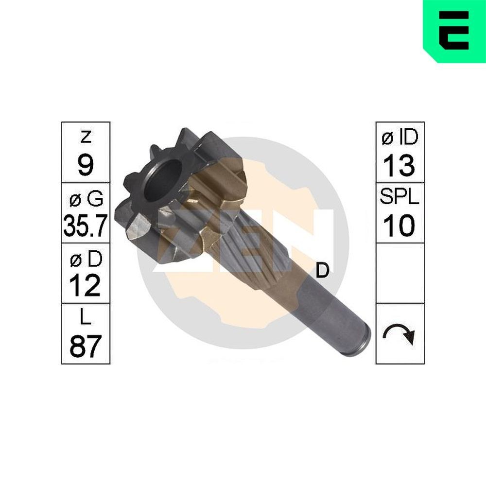 ERA ZN9527 Pinion, starter MOVANO 3.0 DTi (JD) 136 PS Diesel 2010