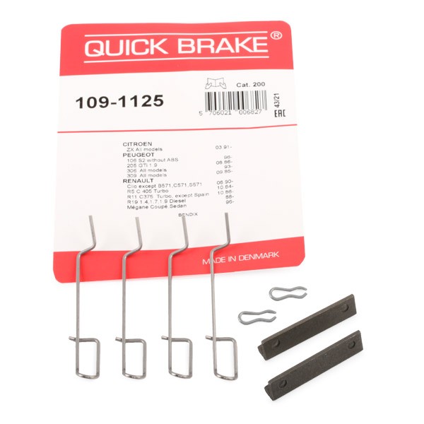 QUICK BRAKE Accessory Kit, disc brake pads Article number: 109-1125 cheaply