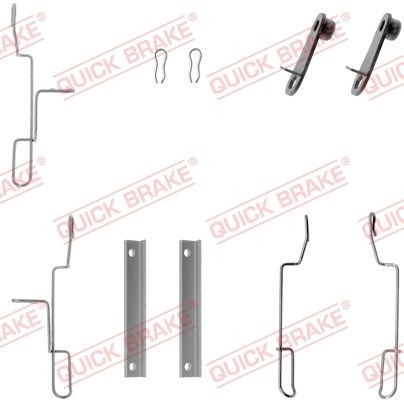 QUICK BRAKE 109-1188 Monteringssæt til bremseklodser 405 1.8 101 HK Benzin 1999