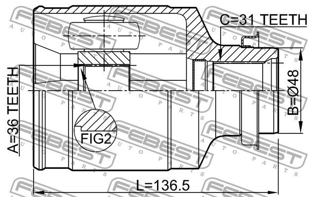 NTY Joint kit, drive shaft Article number: NPW-MZ-046 cheaply