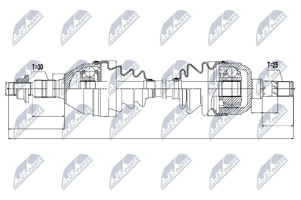 NTY Drive shaft Article number: NPW-PL-031 cheaply