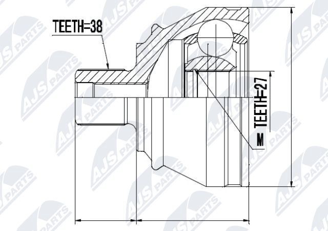 NTY Joint kit, drive shaft Article number: NPZ-AU-050 cheaply