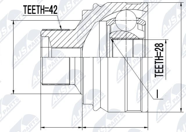 NTY Joint kit, drive shaft Article number: NPZ-AU-054 cheaply