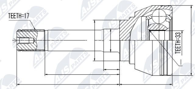 NTY Joint kit, drive shaft Article number: NPZ-IS-008 cheaply