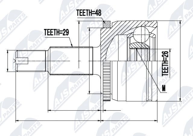 NTY Joint kit, drive shaft Article number: NPZ-LR-007 cheaply
