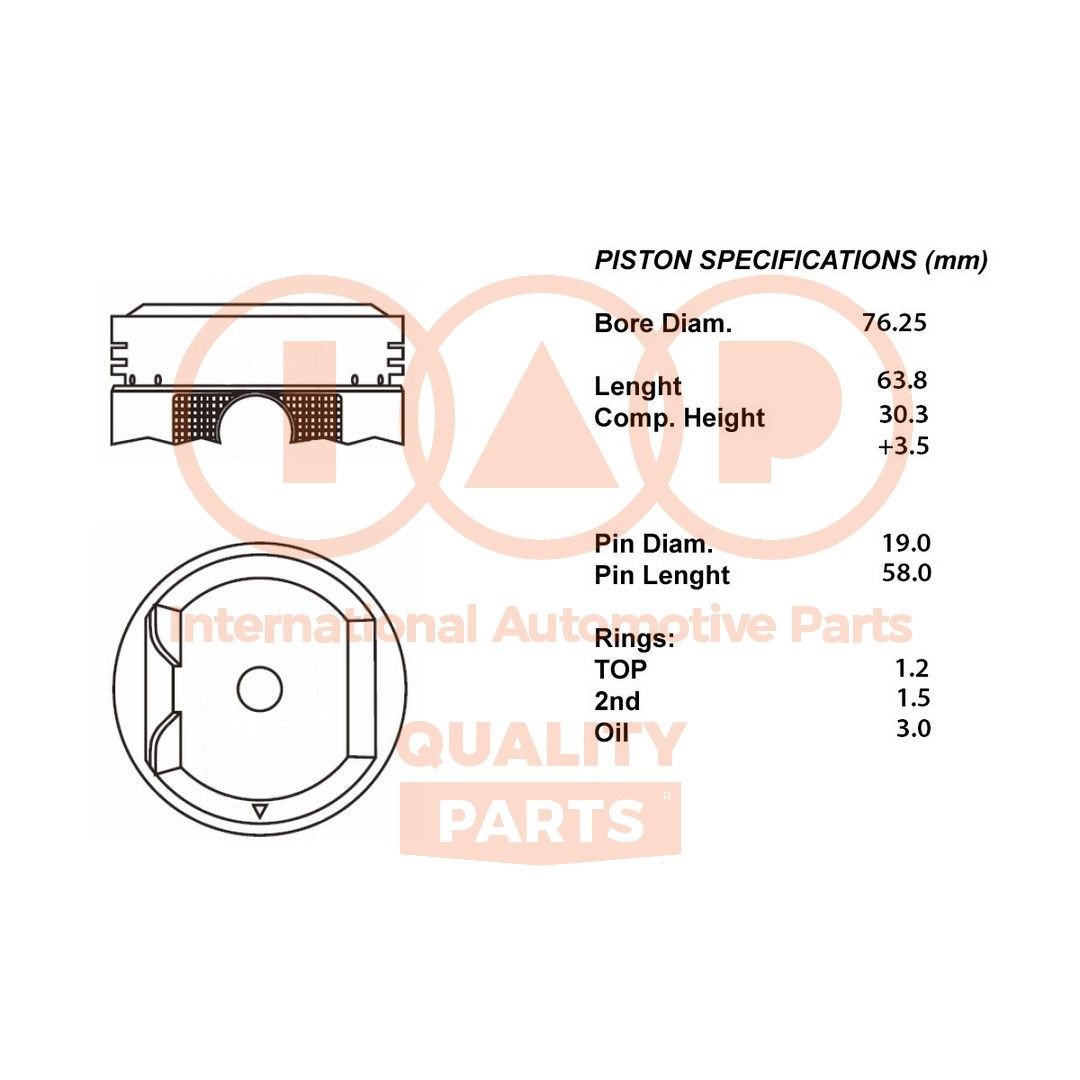 IAP QUALITY PARTS Piston Article number: 100-03073 cheaply
