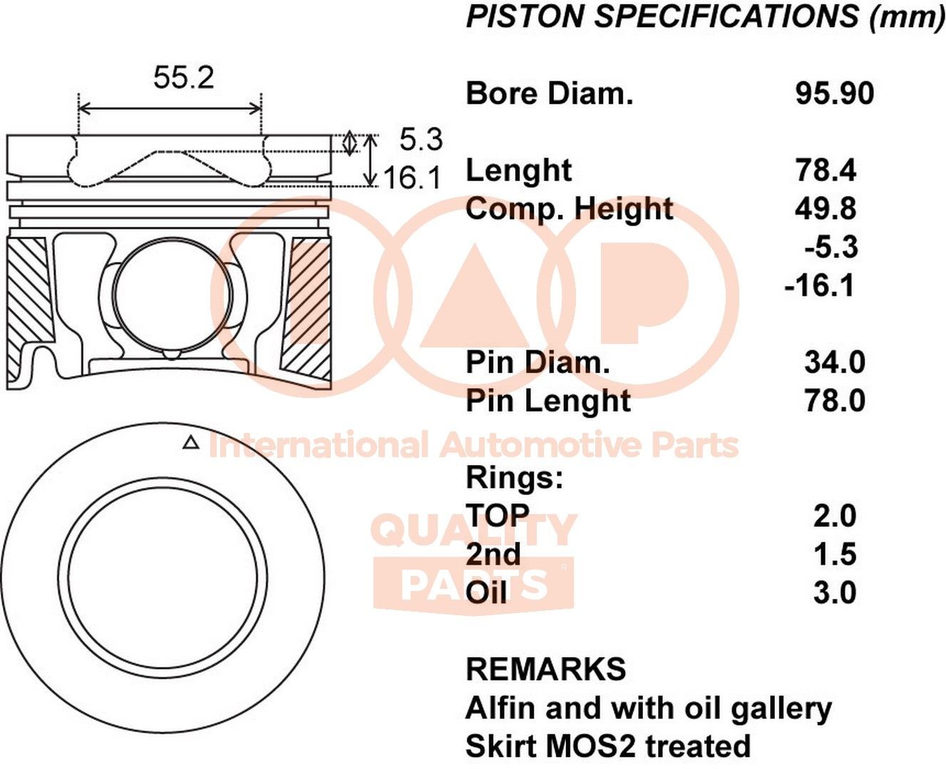 IAP QUALITY PARTS Piston Article number: 100-09091 cheaply