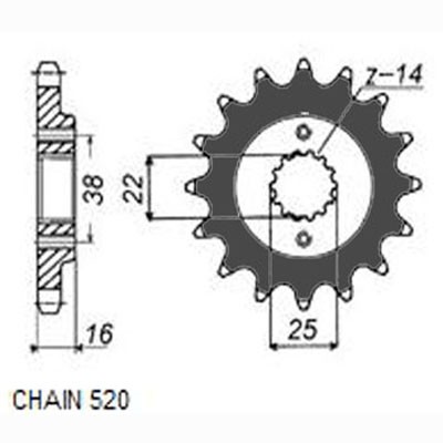 SUNSTAR Tandhjul Varenummer: 389-14 billige