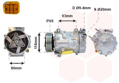 VAN WEZEL Air conditioning compressor Article number: 0901K706 cheaply