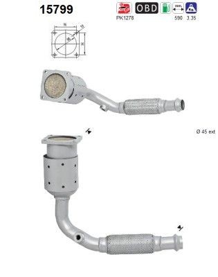 AS Catalytic converter Article number: 15799 cheaply
