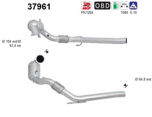 AS Catalytic converter Article number: 37961 cheaply