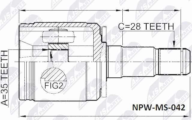 NTY Joint kit, drive shaft Article number: NPW-MS-042 cheaply