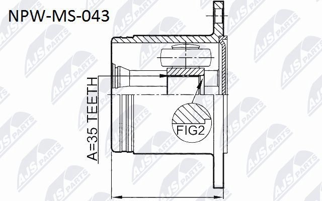 NTY Joint kit, drive shaft Article number: NPW-MS-043 cheaply