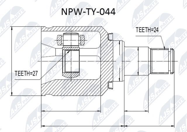 NTY Joint kit, drive shaft Article number: NPW-TY-044 cheaply