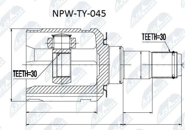 NTY Joint kit, drive shaft Article number: NPW-TY-045 cheaply