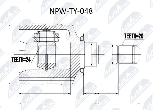 NTY Joint kit, drive shaft Article number: NPW-TY-048 cheaply