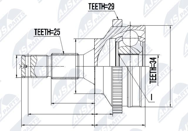 NTY Joint kit, drive shaft Article number: NPZ-CT-010 cheaply