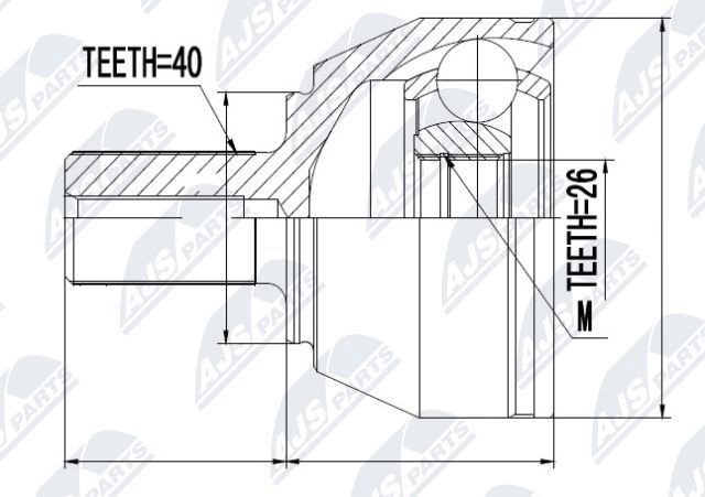 NTY Joint kit, drive shaft Article number: NPZ-FR-040 cheaply